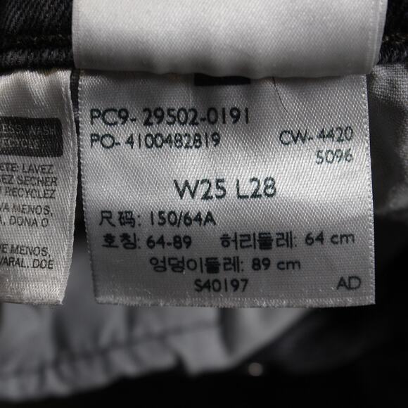 Levi's 501 Jeans Women's 25x28 Gray Skinny Raw Hem - Picture 3 of 9